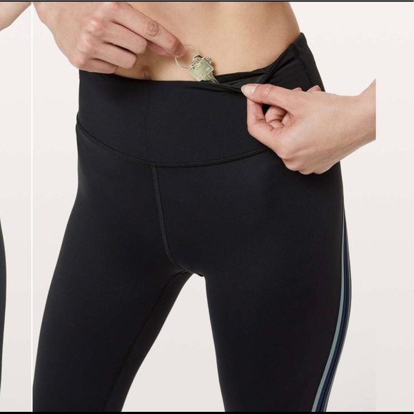 Lululemon Run Crew Tight Black / True Navy / Steam Blue size 4 with 24” inseam - Picture 8 of 12